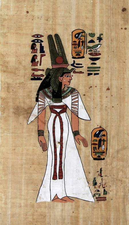 Papyrus und Hieroglyphen