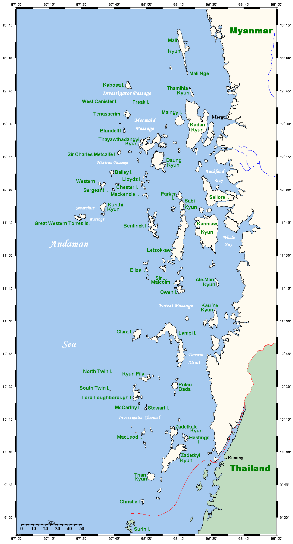 Mergui Archipelago Karten